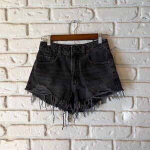 Black Distressed Denim Women’s Shorts